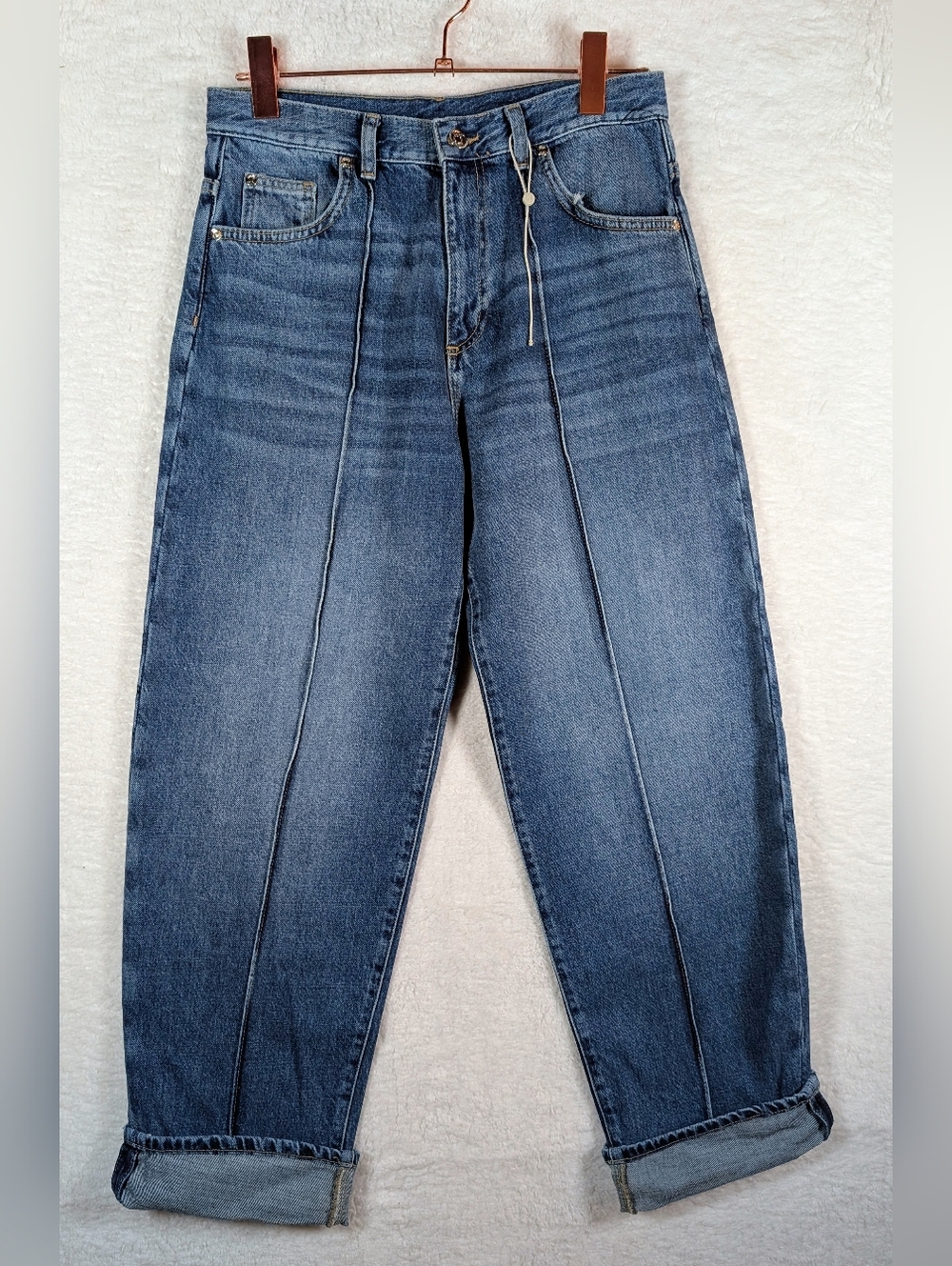 198-Liu-jo Style High-Rise Straight Jeans - Blue Denim